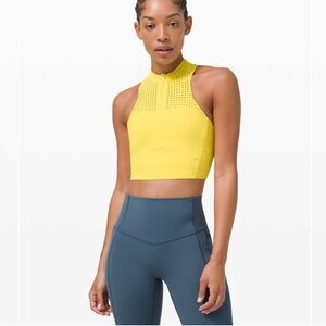 Lululemon Unleash Strength Bra Medium Support,  Yellow Serpentine Size 2 Gym